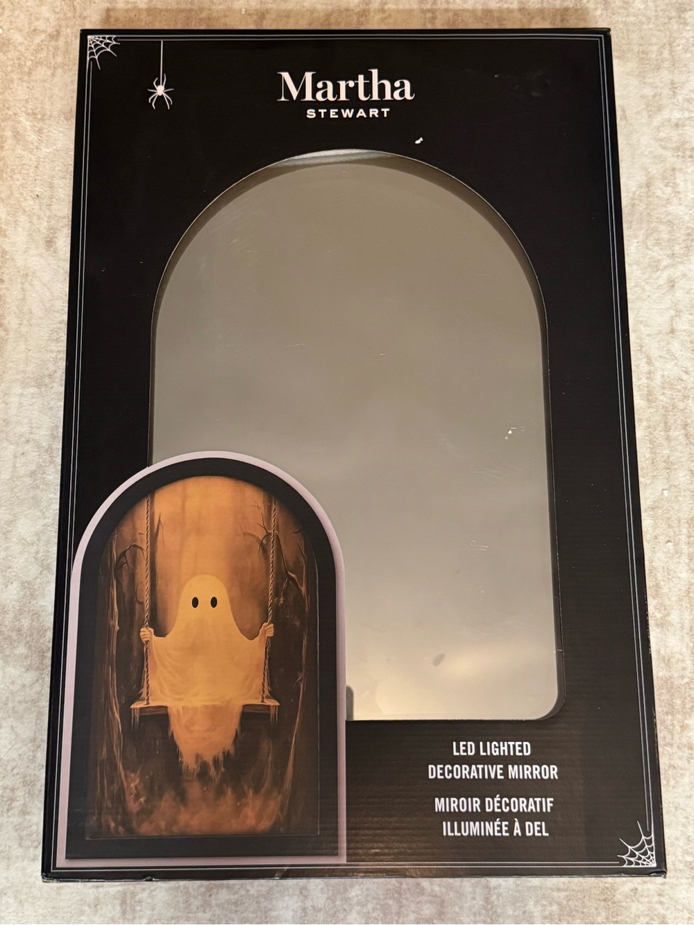NEW Martha Stewart Ghost on Swing LED‎ Lighted Halloween Decorative Mirror
